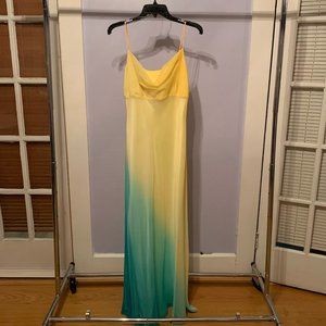 Woman's Yellow and Teal Gown in Size 11/12